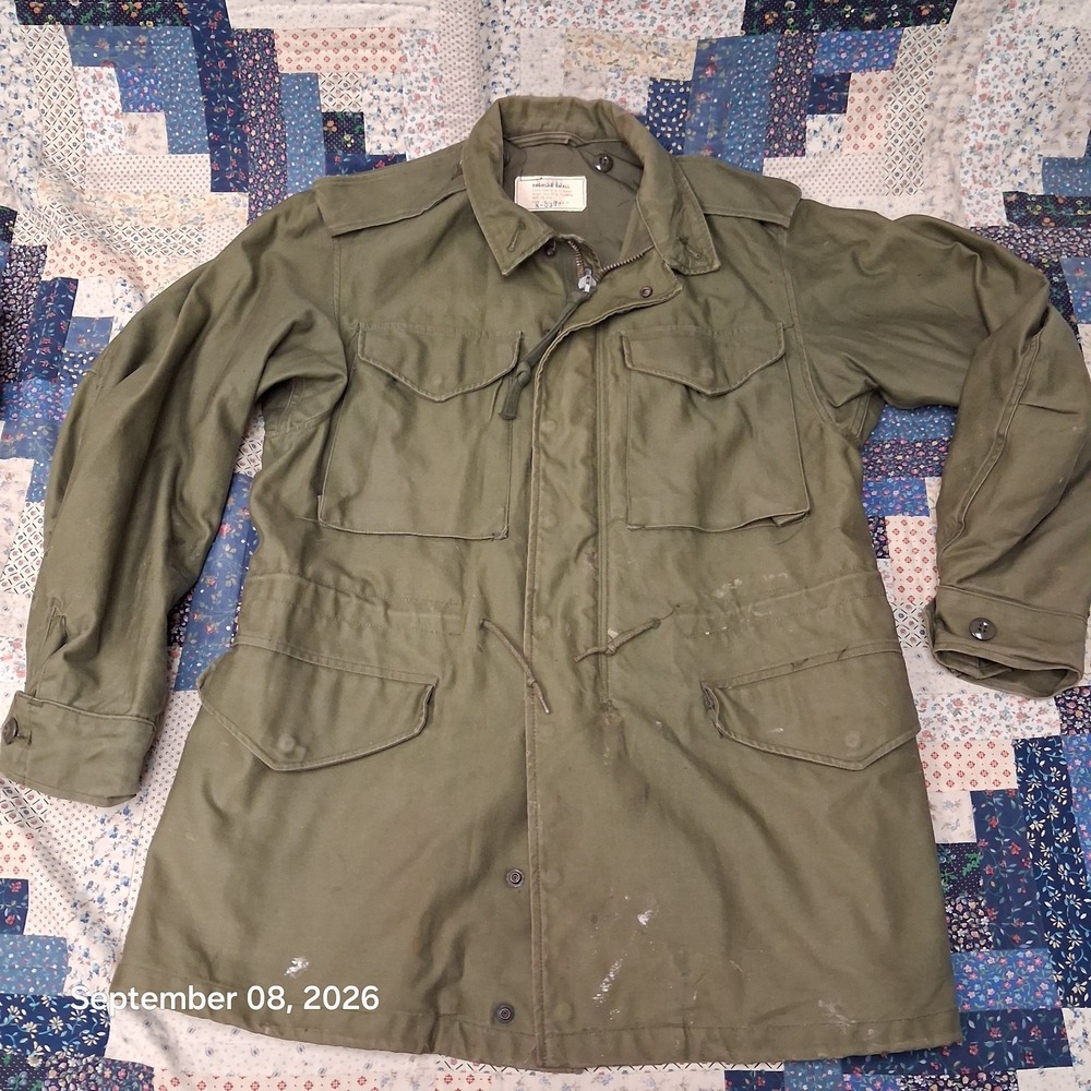 True Vintage 1964 US Military M-1951 Field Coat Mens S OG-107 Sateen Jacket